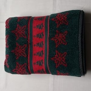 Vintage Leshner Renaissance 100% Cotton Terry Christmas Holiday Bath Towel 26x49